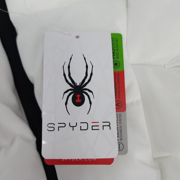 Spyder Womens Size L Puffer Jacker Coat White ProWeb-Wind ThermoWed FlexWeb $199 - Picture 12 of 14